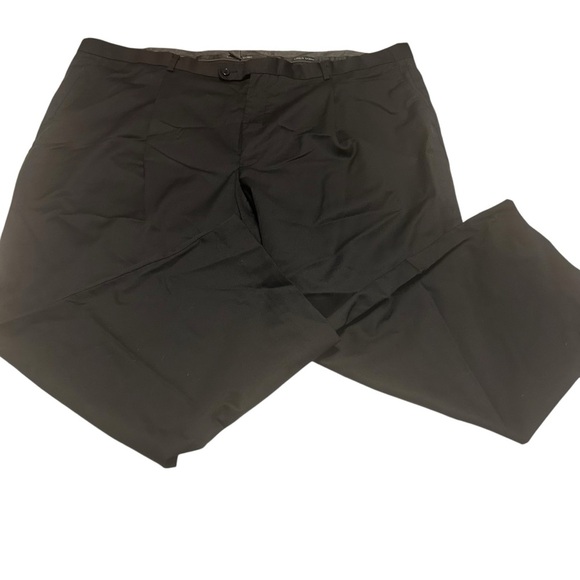 Linea Uomo Black Dress Slacks 100% Wool 49x28” - Picture 1 of 6